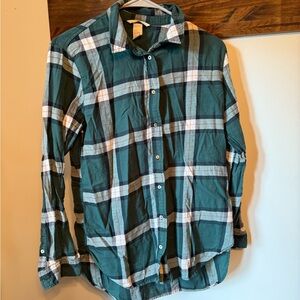 H&M Dark Green Plaid Shirt